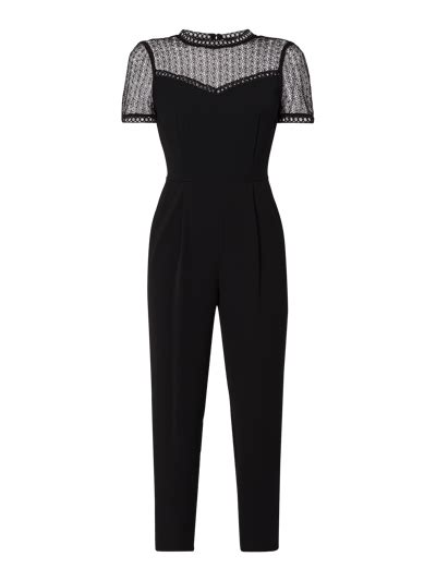 michael michael kors jumpsuit mit häkelspitze schwarz|michael kors jumpsuit women.